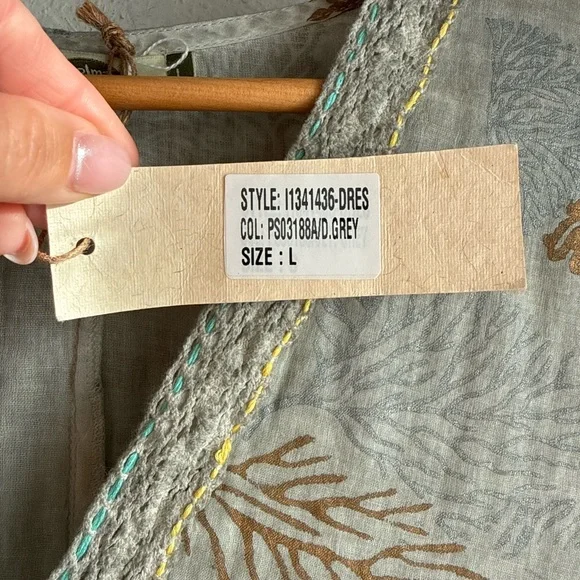 Dolma Delaware Grey Coral Reef Maxi Dress NWT Sz: Large - Picture 10 of 14